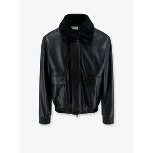 Arma Men Bari Leather Jacket With Faux Fur Collar